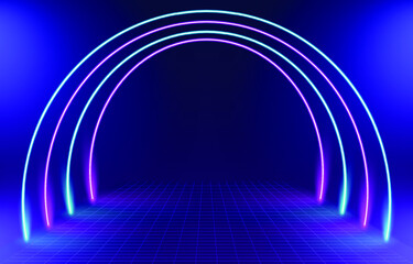 Neon Round Gate Background