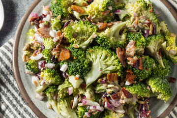 Healthy Homemade Broccoli Salad with Bacon
