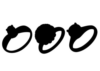 Set of beautiful rings. Vector image.