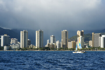 Naklejka premium ハワイ・ワイキキ