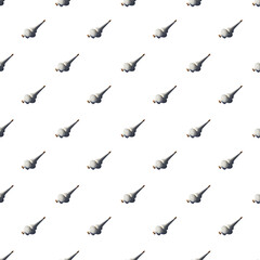 New Year seamless pattern with white glittery toys on white background