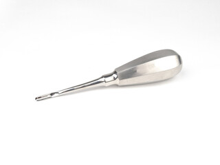 steel surgical blade on a white background