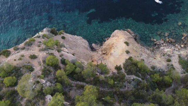 Ibiza, Spain- Cove and Walking Trail in Cal&oacute; d'en Real
