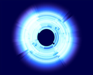 Glowing circle abstract background, future and technology concept	
