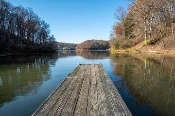 Burr Oak Lake in Autumn with Dock