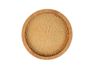 Instant Ginger Drink Sugar.Ginger Powder in wooden bowl isolated on white background with Clipping Path