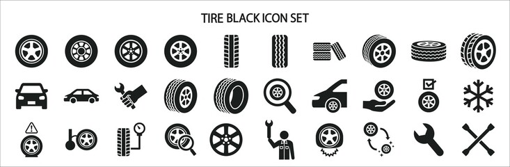 Icon set related to car tires © SUE