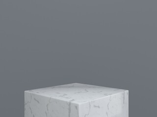 One podium marble texture and gray wall