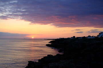 Fototapeta premium A sunset at Batz-sur-mer in the west of France. Summer 2021.