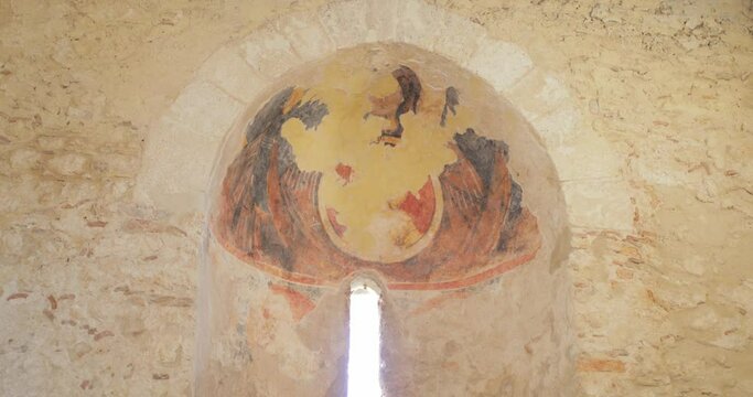 Affreschi di edifici in epoca normanna medievale in italia