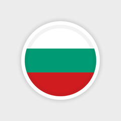 Flag of Bulgaria with circle frame and white background