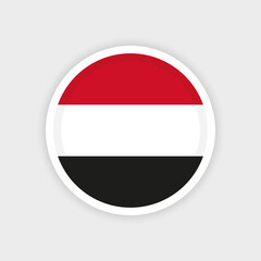Flag of Yemen with circle frame and white background