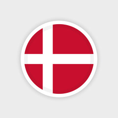 Obraz premium Flag of Denmark with circle frame and white background