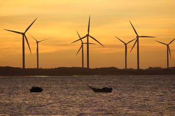 wind turbines at sunset, Icaraí de Amontada, Ceará, Brasil