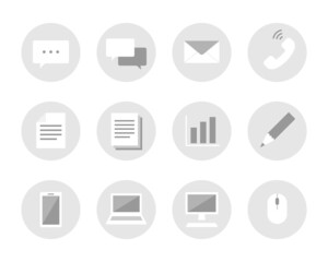 ビジネスで使えるシンプルアイコンセット（モノクロ）