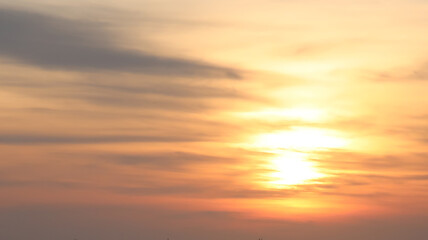 Naklejka na ściany i meble Beautiful of Sunset sky for background, gulden sky 