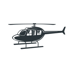 illustration of private helicopter, private helicopter icon.