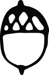 acorn, isolated image, hand drawn