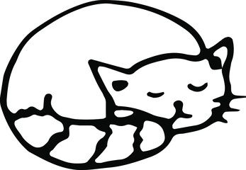 cat, isolated image, hand drawn