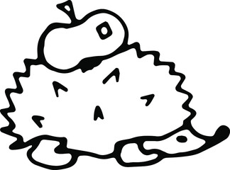 Hedgehog. Hand drawn vector image