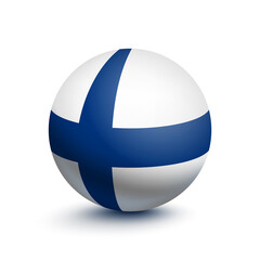 Flag of Finland in the form of a ball