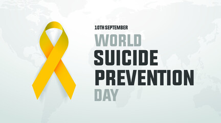 world suicide prevention day modern creative banner, design concept, social media post with a  yellow ribbon 