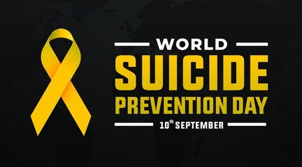 world suicide prevention day modern creative banner, design concept, social media post with a  yellow ribbon 