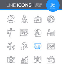 Hobbies - modern line design style icon set