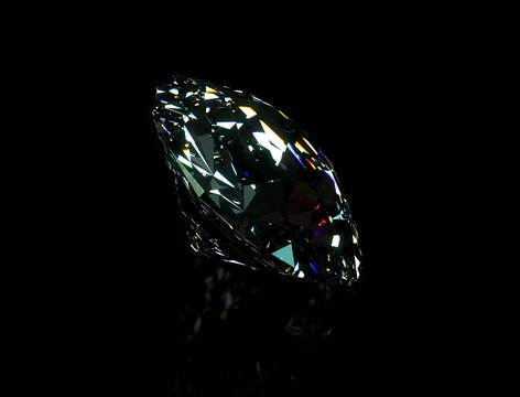 Um brilhante e belo diamante - Ilustração 3D