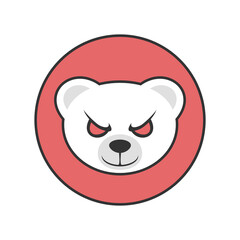 Angry bear head draw