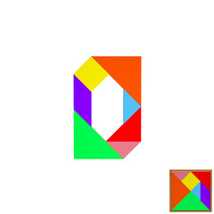 All kinds of tangram puzzles on white background, mosaic shading