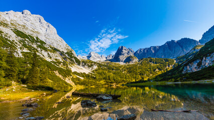 Naklejka na ściany i meble view of the Alps mountain austria.