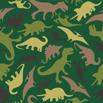 seamless pattern dinosaurs camouflage