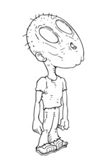 Cartoon zombie draw to coloring