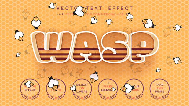 Wasp -  Editable Text Effect, Font Style