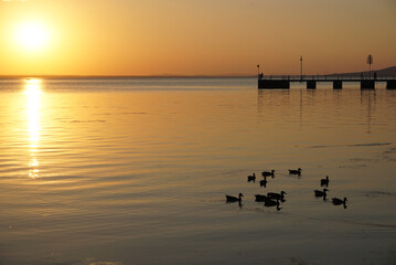 sunset on the lake