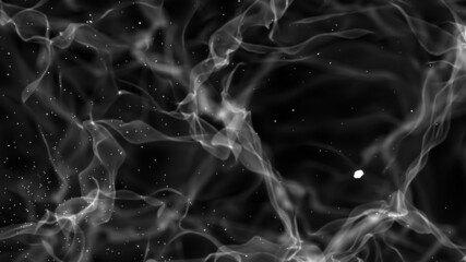 colorful smoky abstract motion background. pink and green color smoke with some particles.