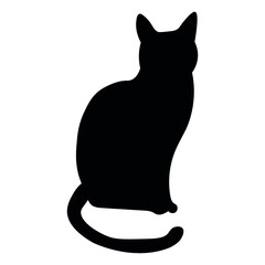 Black silhouette cat, great design for any purposes