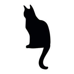 Black silhouette cat, great design for any purposes