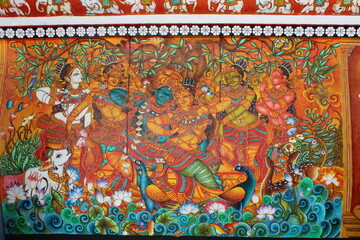 Fototapeta na wymiar Mural Paintings of Guruvayur Temple