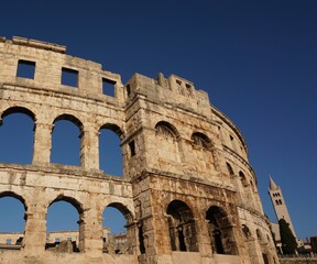 Obraz premium The ancient amphi theatre of Pula, Istria