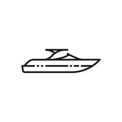 speedboat vector outline style, line icon isolated