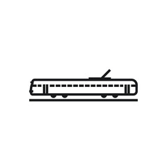 Tram vector outline style, line icon isolated