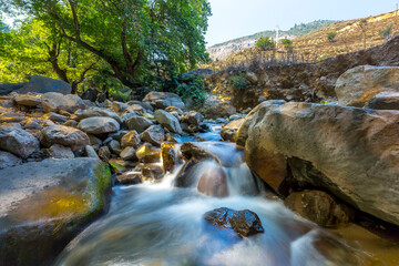 waterfall in the mountains