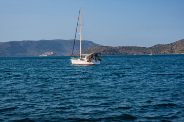 landscape overlooking the sea coastal strip and a sea ship on the horizon