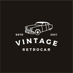 Vintage Retro car logo design. vintage or classic or retro badge emblem style