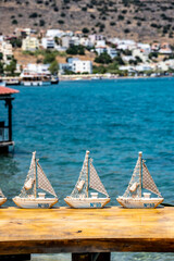 landscape overlooking the sea coastal strip and a sea ship on the horizon