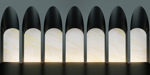 Classic retro style scene with product stand 3D illustration