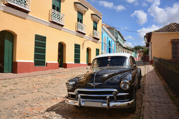 Vintage Chevy in UNESCO World Heritage Trinidad, Cuba.