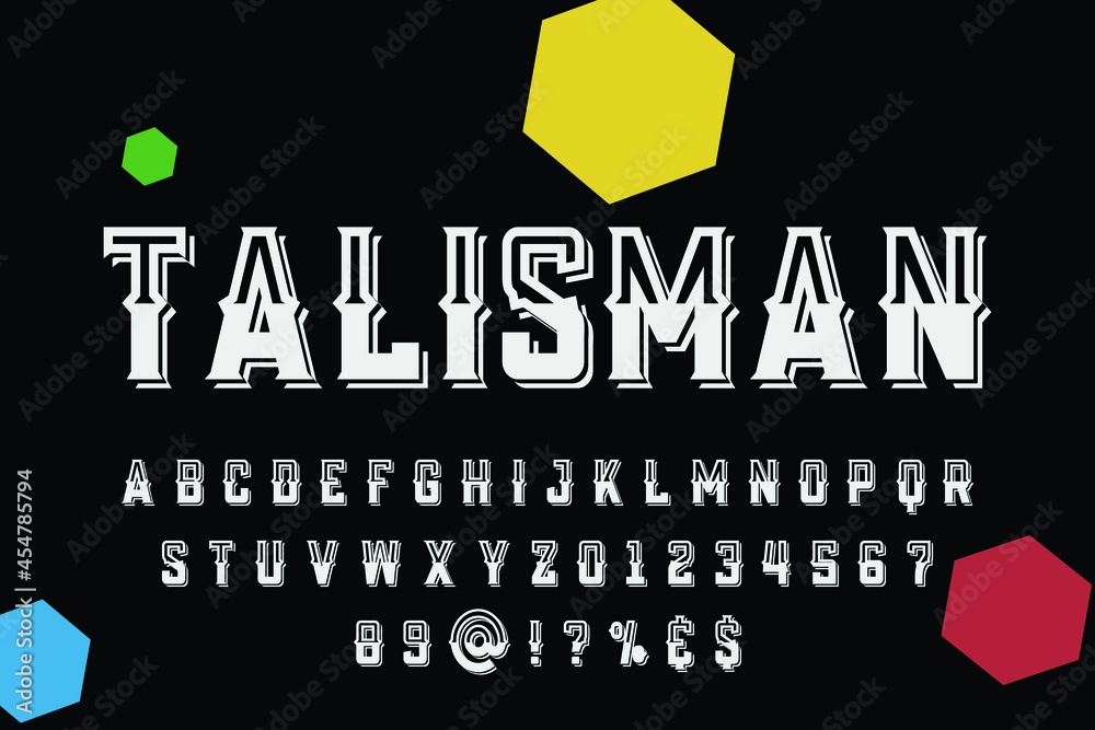 Poster typeface alphabet font script handcrafted handwritten vector label design old style.shadow effect.vi